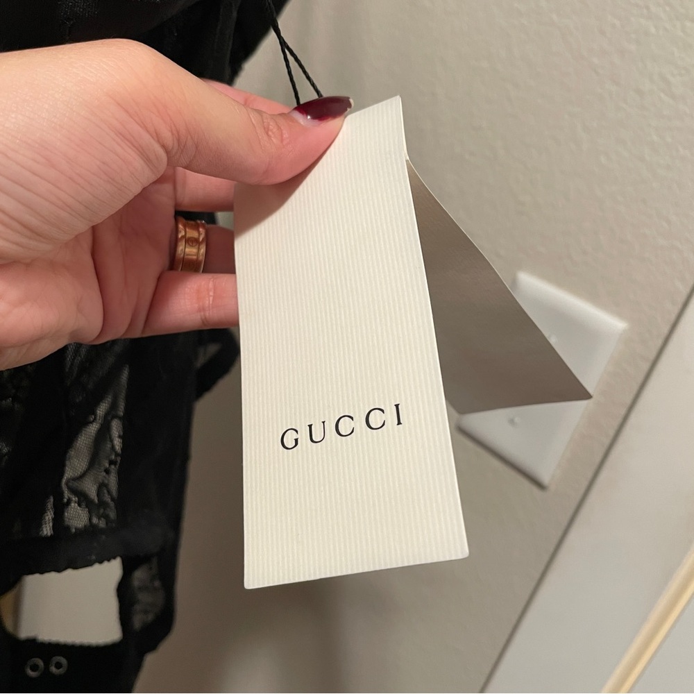 Gucci GG Tulle Black Lace Bodysuit - Picture 4 of 4
